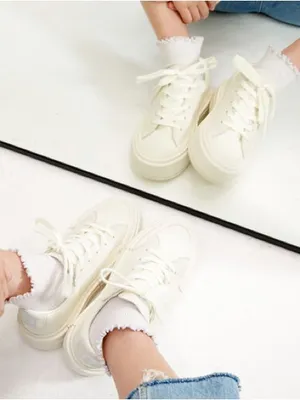 NEW Converse CTAS Cruise OX Womens Canvas Platform Sneakers White Egret SZ-9.5 thumbnail 9