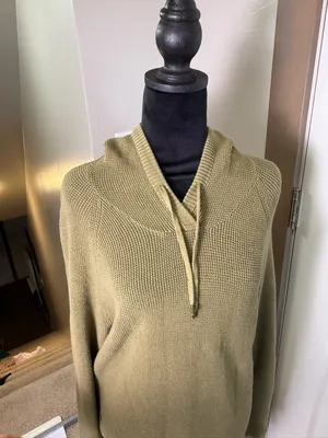 Lauren Ralph Lauren Green Olive Knit Waffle‎ Hoodie Sweater Sweatshirt XL thumbnail 2