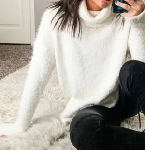 Aerie Fuzzy Eyelash Oversized Turtleneck Sweater thumbnail 1