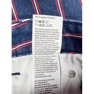 American Eagle Blue and Red Striped High Rise Mini Denim Jean‎ Skirt Size 6 thumbnail 9