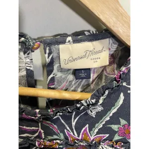 Universal Threads Midi Dress Womens S Navy Floral‎ Ruffle Tiered Boho Summer thumbnail 3