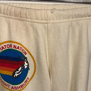 Aviator Nation Haight Ashbury Sweatpants Cream Rainbow Logo‎ Relaxed Joggers M thumbnail 4