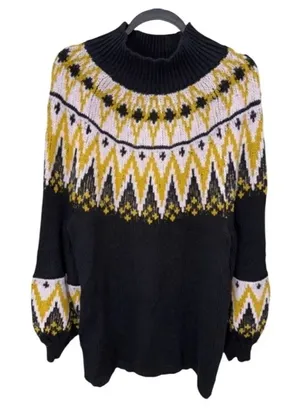 Free People Women's Scotland Sweater Mini Dress XS black thumbnail 1