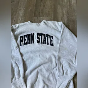 Champion VTG Reverse Weave PENN STATE Sweatshirt Crewneck Embroidered Gray Blue Size S M thumbnail 6