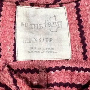 Free People We the Free Striped Ruffle Long Sleeve Shirt Women’s XS thumbnail 2