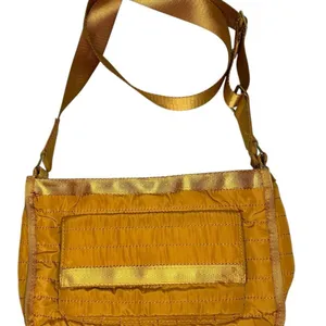 Quilted Crossbody Bag Mustard Gold Puffer Casual Nylon Gorpcore Utility Purse thumbnail 2