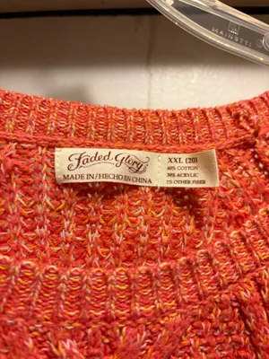 Faded Glory coral sweater, size XXL thumbnail 3