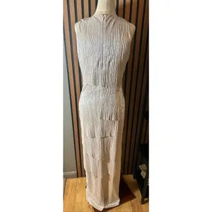 Alex Marie silver/Gold Sparkle Party Layered Dress maxi long sleeveless size 6 m thumbnail 5