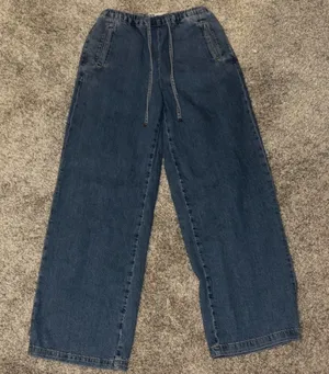 Zara Wide Leg Draw String Jeans Size XS thumbnail 1