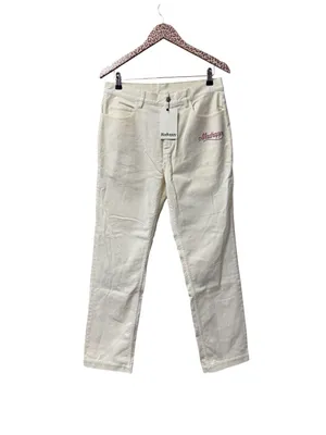 Madhappy Alumni Corduroy Pants Straight Leg Collegiate Embroidered 32 Cream NEW thumbnail 2