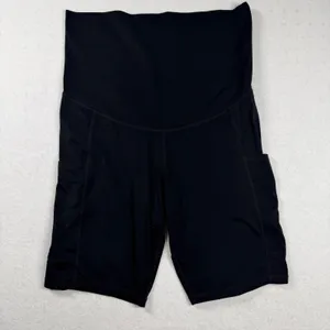 Quince Ultra-Form Maternity Pocket Bike Shorts 9” Black Size L Lot of 2 thumbnail 2