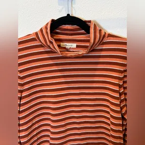 Madewell Retro Striped Mockneck Top • Wide Sleeve 70s Vibe - Size Small Boxy thumbnail 5