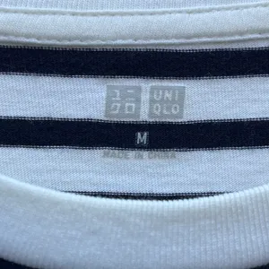 Uniqlo Y2K M Stripes T Shirt Short Sleeve Top Formal Casual Streetwear 100% thumbnail 3