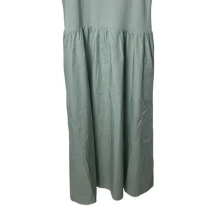 COS Cotton Contrast Panel Maxi Dress Sage Green Coastal Resort Travel Chic L thumbnail 6