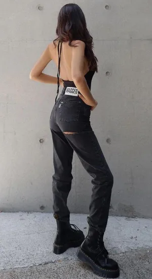 Womens RAGGED PRIEST BUTT CUT JEAN Size 24 Color Charcoal thumbnail 1