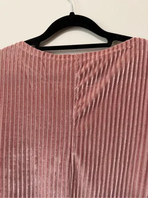 POL Dusty Pink Velvet Pocket Shift Dress Size S thumbnail 3