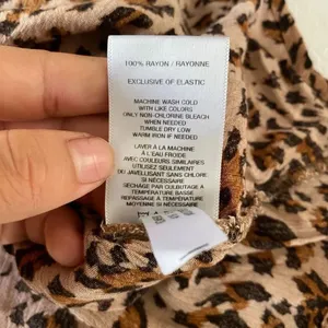 Express Leopard Print Dress Small Smocked Puff Sleeve Fit & Flare Brown Animal P thumbnail 7
