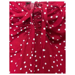 Unknown Brand‎ Women's Red White Polka Dot Short Sleeve Dress w/Bow Size XS thumbnail 3