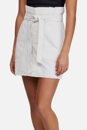 Free People White Paper Bag Waist Mini Skirt thumbnail 1