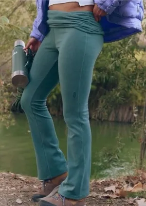 FP movement Teal Fold over High waisted Flare Pants thumbnail 3