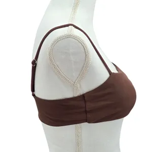 Y2K Coquette Barbie Cottage Brown Mermaid Retro Swimwear Bikini Top Medium‎ thumbnail 4