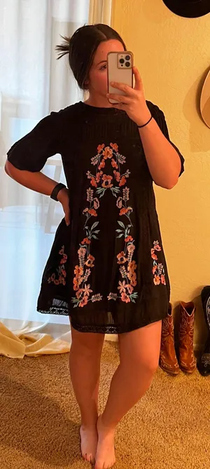 Free People Floral Embroidered Dress thumbnail 1