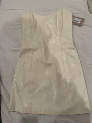 Meshki Strapless Leather Mini Dress thumbnail 4