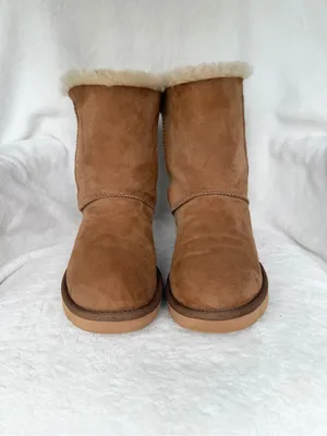 UGG CHESTNUT TAN SUEDE LEATHER & SHEEPSKIN S/N 1010258 Klea Mid-calf BOOTS Sz 9 thumbnail 3