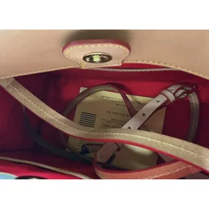 Dooney Bourke Cream Patent Leather Janine Shoulder Tote Satchel Tan Trim‎ Bag thumbnail 5