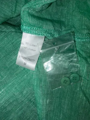 NEW Tuckernuck Sea Green Lydell Linen Band Collar Maxi Shirt Dress size Medium thumbnail 8