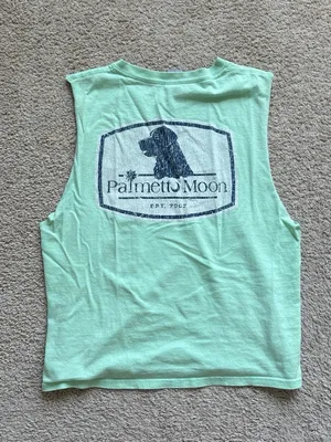 Sleeveless Mint Green Tank Top with Navy Dog Logo thumbnail 5