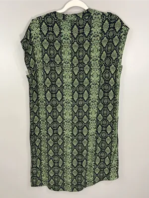 Anthropologie Rachel Tunic Dress Green Snake Print Size Small thumbnail 8