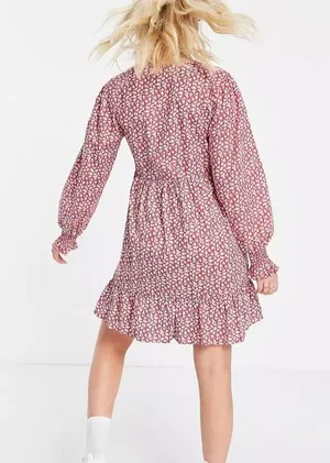 ASOS Design Button Through Mini Smock Dress thumbnail 4