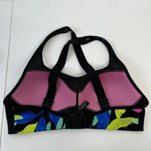 Victoria’s Secret PINK Active Sz M Sport Bra Ultimate Lightly Lined Black Floral thumbnail 4