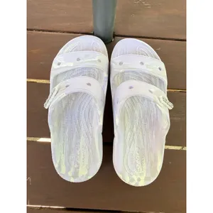 Crocs Classic Lavender Marbled Slide Sandals Iconic Comfort Purple Women Size 6 thumbnail 7
