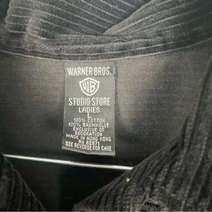 Warner Bros Vintage Corduroy Button Up Shirt Bugs Bunny Looney Tunes‎ Black L thumbnail 2