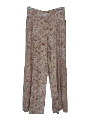 Rewash Mauve & Cream Floral Smocked Wide-Leg Pants - Size Medium (NWT) thumbnail 4