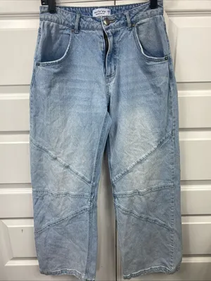 Vanilla Star Jeans Women’s Barrel Jeans Baggy Wide Leg Grunge Skater Y2K 25/1 Women’s Light Wash thumbnail 1
