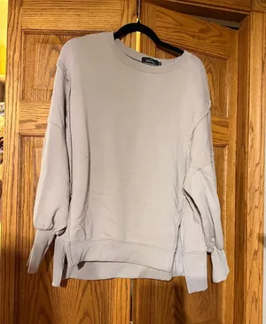 Relaxed Crewneck Sweatshirt - Taupe thumbnail 1