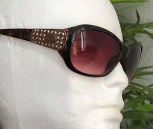 2000s Y2K Baddie Brown frame sunglasses ombre lens gold lattice handle Streetwear, boho, western, girlie thumbnail 1