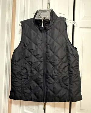 Jane Ashley Casual Lifestyle Black Quilted Vest with Size L thumbnail 1