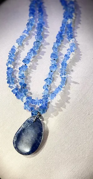 Blue Quartz Statement Necklace – Hand-Strung, One of a Kind thumbnail 2