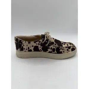 Everglades Boat Shoes Cow Print Canvas Moc Toe Women's 8 (38) Western Brown thumbnail 3