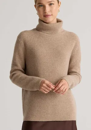 Quince Mongolian Cashmere Fisherman Turtleneck Sweater NWOT thumbnail 1