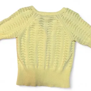 J. Jill Butter Yellow Pointelle Cardigan Small Soft‎ Girl Coastal Grandma thumbnail 4