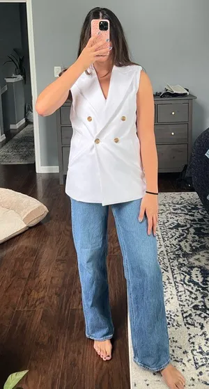 Banana Republic White Sleeveless Blazer Vest thumbnail 7