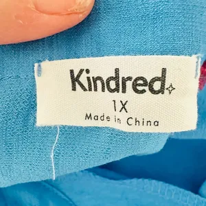 Kindred Womens Floral Embroidered Button Up Shirt Top Size‎ 1X Boho Blue Cottage thumbnail 6