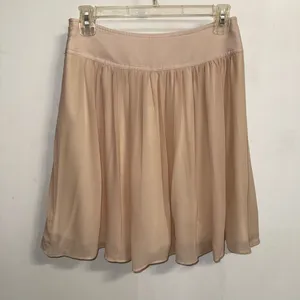NWT $88 Anthropologie x Odille Pink Chiffon Lined V-Shaped Yoke Waist Skirt 4 thumbnail 2