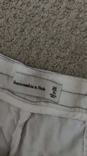 Abercrombie & Fitch white pinstripe linen pants, size 26 thumbnail 2