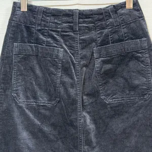 Maeve Anthropologie Navy Blue Corduroy Pencil Skirt XS High Waist Patch Pocket thumbnail 5